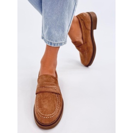 Mocasines mujer Antye Camel de ante marrón 4