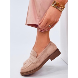 Mocasines mujer Antye Khaki de ante beige 4