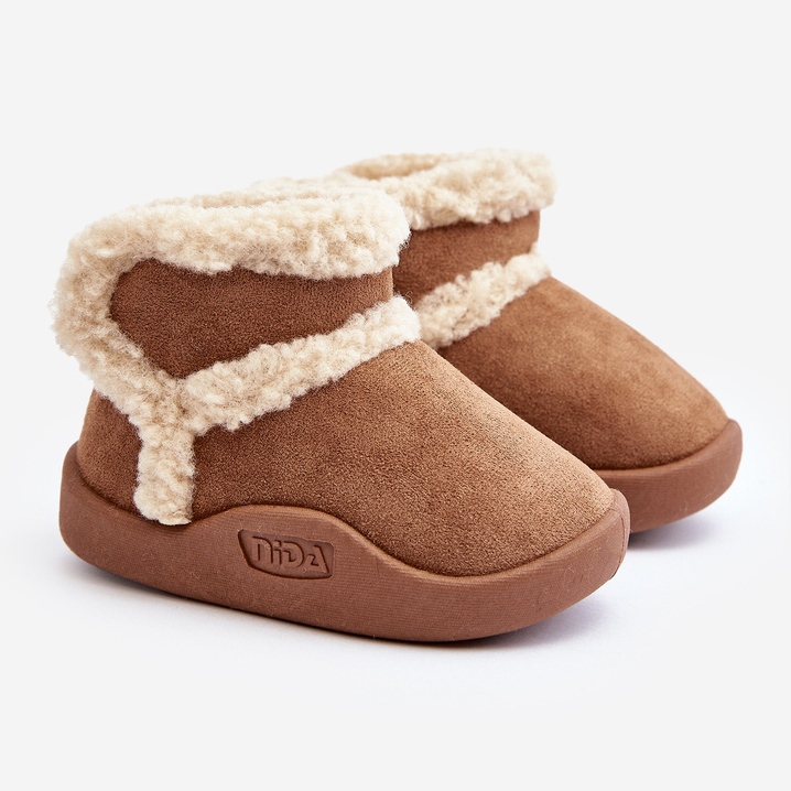 Botas de nieve con velcro para niños Unitia Camel marrón 1