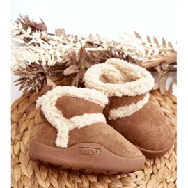 Botas de nieve con velcro para niños Unitia Camel marrón 3
