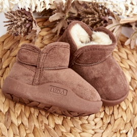 Botas de Nieve de Niño Benigna Marrón con Aislamiento de Pelo 3