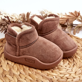 Botas de Nieve de Niño Benigna Marrón con Aislamiento de Pelo 5