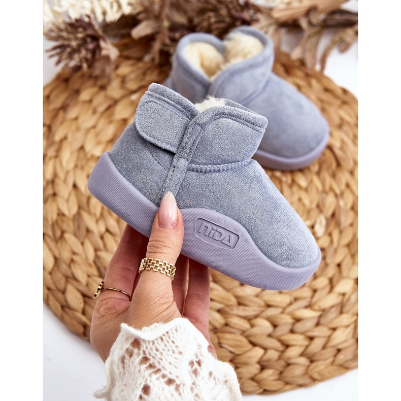 Botas De Nieve Infantil Benigna Azul Con Aislamiento De Pelo 2