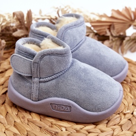 Botas De Nieve Infantil Benigna Azul Con Aislamiento De Pelo 3