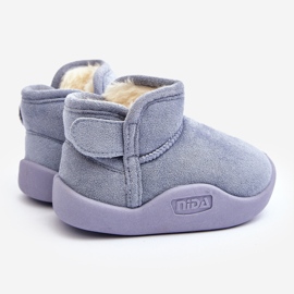 Botas De Nieve Infantil Benigna Azul Con Aislamiento De Pelo 4