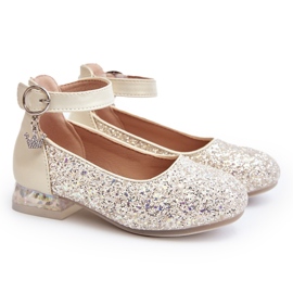 Bailarinas infantiles con purpurina Gold Pardride dorado 5