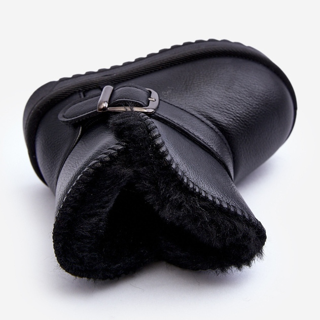 Botas de Nieve Infantiles Piel Ecológica con Correa, Negro Orinor 1