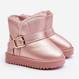 Botas de Nieve Infantiles Piel Ecológica con Correa Rosa Orinor 2