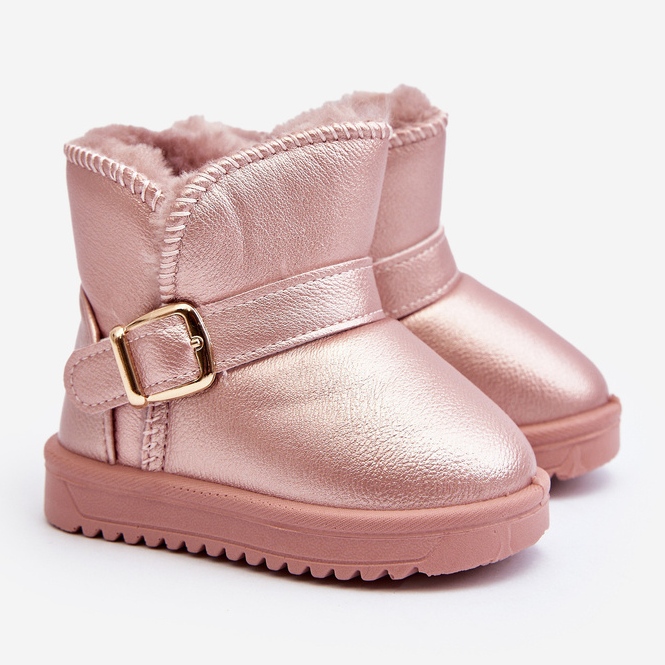Botas de Nieve Infantiles Piel Ecológica con Correa Rosa Orinor rosado 2