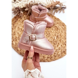 Botas de Nieve Infantiles Piel Ecológica con Correa Rosa Orinor rosado 3