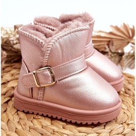 Botas de Nieve Infantiles Piel Ecológica con Correa Rosa Orinor rosado 4