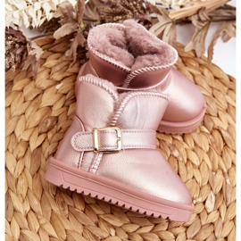 Botas de Nieve Infantiles Piel Ecológica con Correa Rosa Orinor rosado 6
