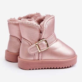 Botas de Nieve Infantiles Piel Ecológica con Correa Rosa Orinor rosado 7