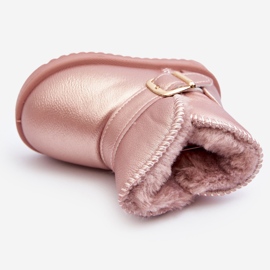 Botas de Nieve Infantiles Piel Ecológica con Correa Rosa Orinor 1