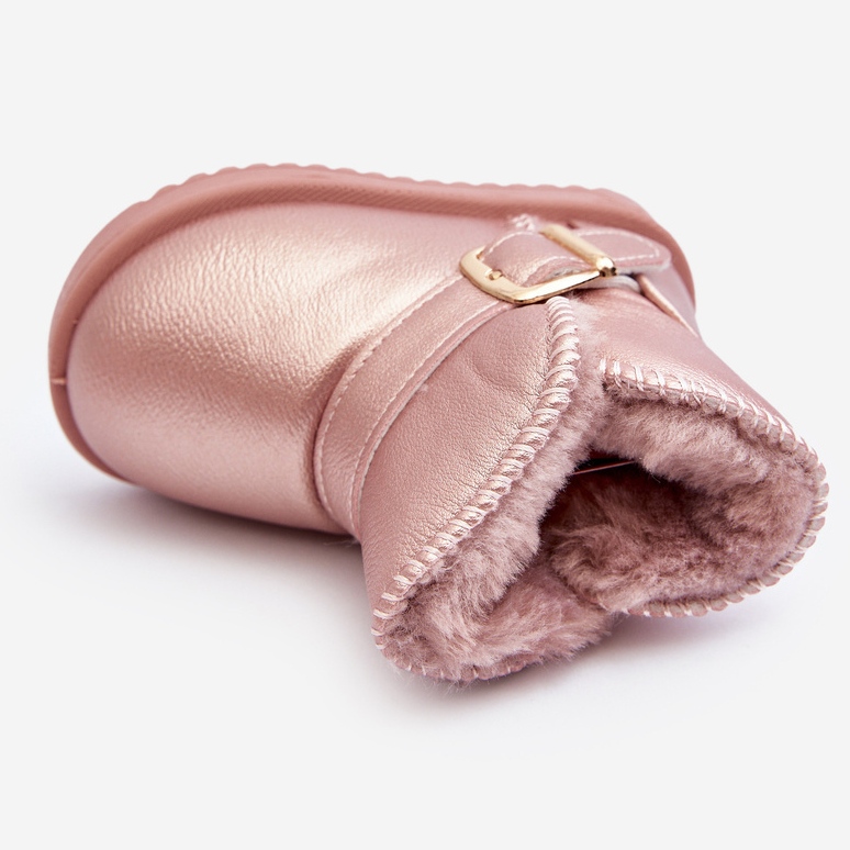 Botas de Nieve Infantiles Piel Ecológica con Correa Rosa Orinor 1