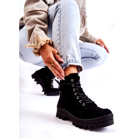 S.Barski Botines estilo trampero de ante con costuras negras negro 2 S.Barski Botines estilo trampero de ante con costuras negras negro 2