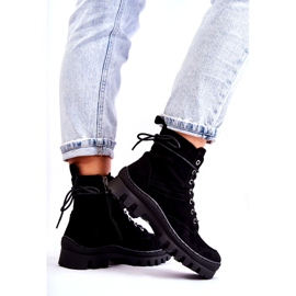 S.Barski Botines estilo trampero de ante con costuras negras negro 3 S.Barski Botines estilo trampero de ante con costuras negras negro 3