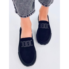 Mocasines plataforma con hebilla Leena Negro 2