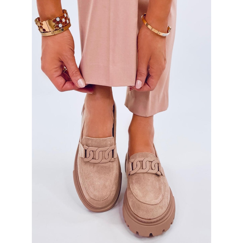 Mocasines Leena Kaki con plataforma y hebilla beige 1 Mocasines Leena Kaki con plataforma y hebilla beige 1