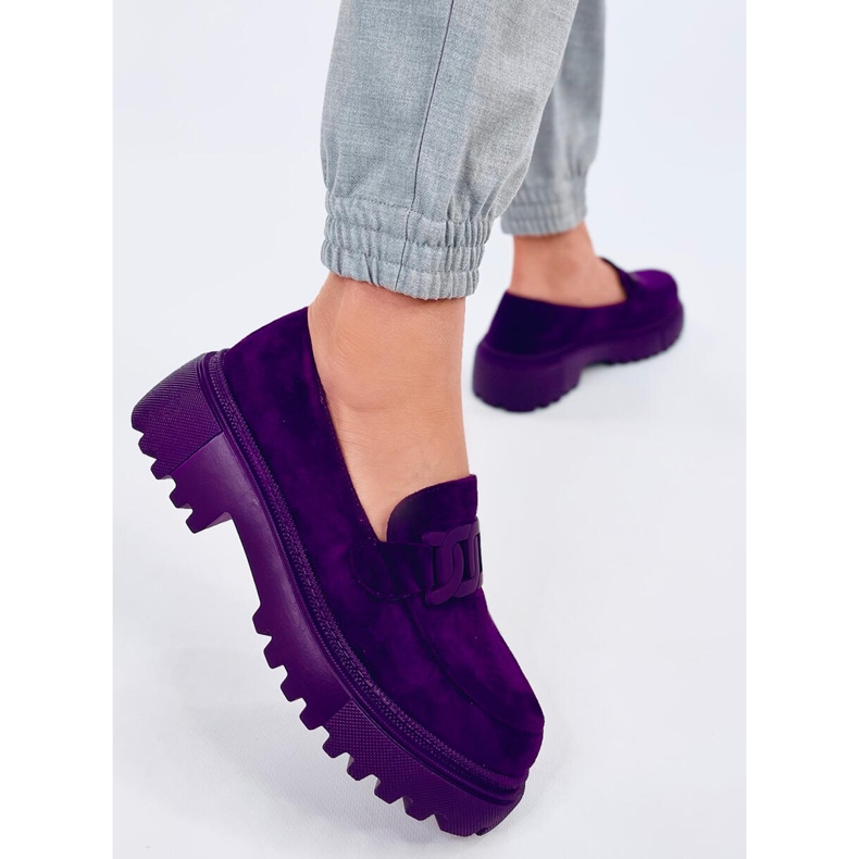 Mocasines plataforma con hebilla Leena Morado violeta 1 Mocasines plataforma con hebilla Leena Morado violeta 1
