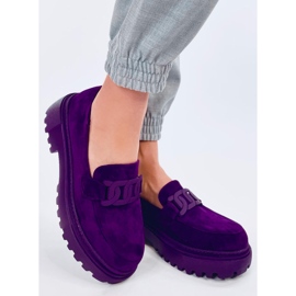 Mocasines plataforma con hebilla Leena Morado violeta 3