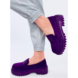 Mocasines plataforma con hebilla Leena Morado violeta 4