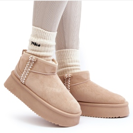 Botas de nieve con plataforma y estampado Udra en beige 13