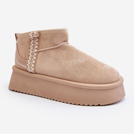 Botas de nieve con plataforma y estampado Udra en beige 5