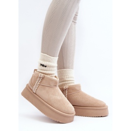 Botas de nieve con plataforma y estampado Udra en beige 6