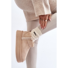 Botas de nieve con plataforma y estampado Udra en beige 9