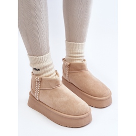Botas de nieve con plataforma y estampado Udra en beige 11