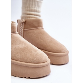 Botas de nieve con plataforma y estampado Udra en beige 12