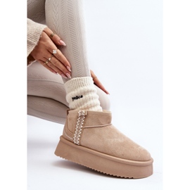 Botas de nieve con plataforma y estampado Udra en beige 3