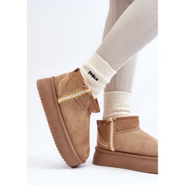 Botas de nieve con plataforma y estampado Udra en marrón claro 6