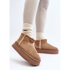 Botas de nieve con plataforma y estampado Udra en marrón claro 8