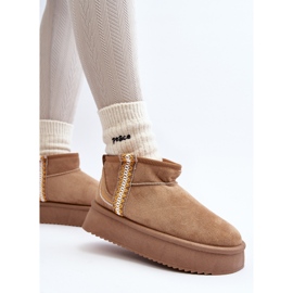 Botas de nieve con plataforma y estampado Udra en marrón claro 9