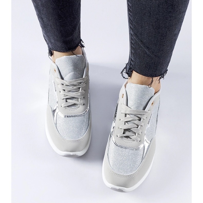 Zapatillas con purpurina grises de Roganzuolo 1