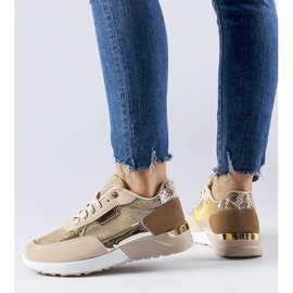 Zapatillas con purpurina beige de Roganzuolo 1