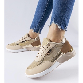 Zapatillas con purpurina beige de Roganzuolo 2