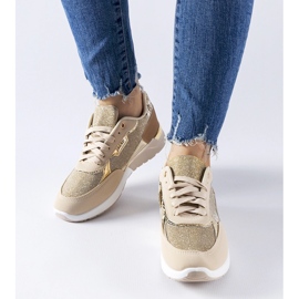 Zapatillas con purpurina beige de Roganzuolo 3