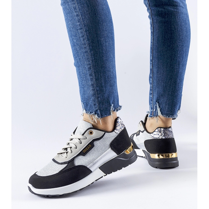 Zapatillas con purpurina negras y plateadas de Roganzuolo negro 1