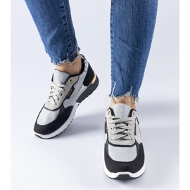 Zapatillas con purpurina negras y plateadas de Roganzuolo negro 2