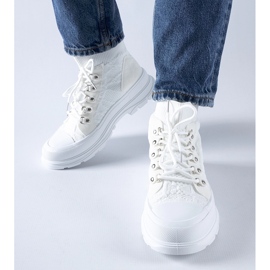 Zapatillas altas de tela blancas de Casalma blanco 1