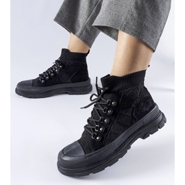 Deportivas altas de tejido Casalma negras negro 1