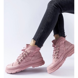 Zapatillas altas Casalma de tela rosa rosado 2
