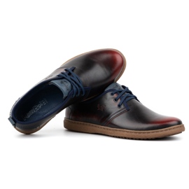 Kampol Zapatos casual hombre piel 22KAM, burdeos rojo 5