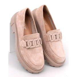 Mocasines Leena Kaki con plataforma y hebilla beige 5