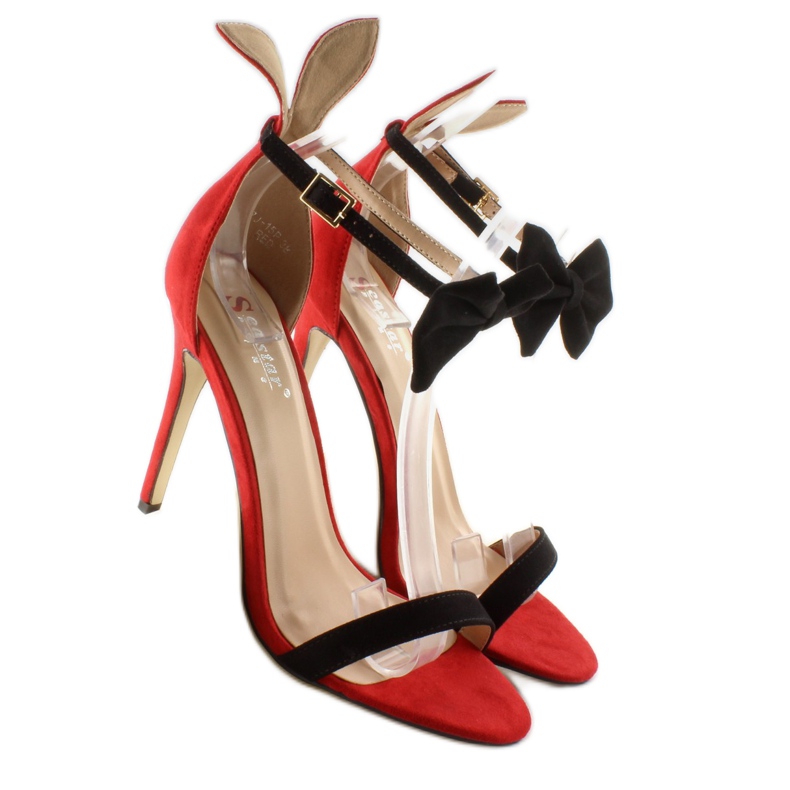 Sandalias en un pasador con orejas ZJ-15P Rojo 2 Sandalias en un pasador con orejas ZJ-15P Rojo 2