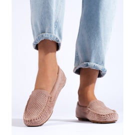 Mocasines mujer calados Shelovet elástico rosa claro rosado 2 Mocasines mujer calados Shelovet elástico rosa claro rosado 2