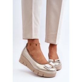 Lewski Shoes Bailarinas de piel con plataforma y decoración, Golden Lewski 3384 dorado 2 Lewski Shoes Bailarinas de piel con plataforma y decoración, Golden Lewski 3384 dorado 2